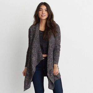 AEO Pointelle Waterfall Cardigan